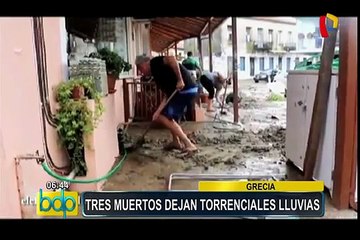 Grecia: tres muertos dejan torrenciales lluvias