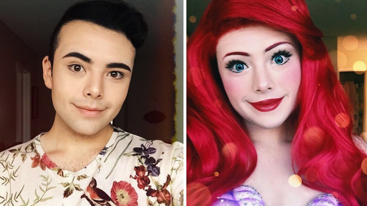 Guy TRANSFORMS Into Disney Princesses