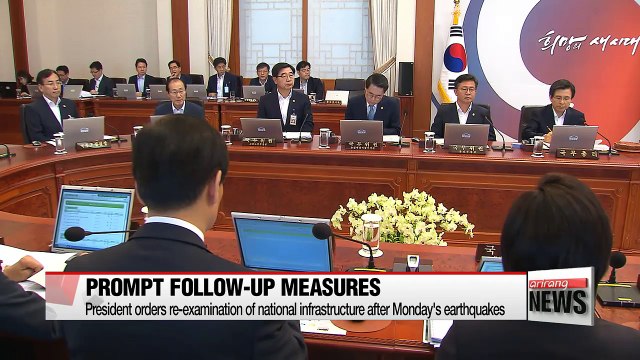 President Park orders earthquake follow-up measures, Seoul's own missile defense against N. Korean threats