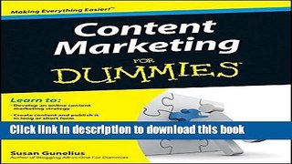 PDF Content Marketing For Dummies  PDF Online