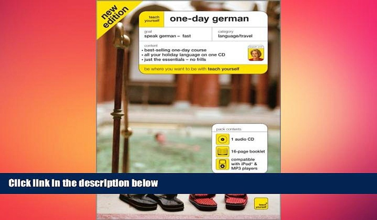FREE DOWNLOAD  Teach Yourself One-Day German (TY: Language Guides)  DOWNLOAD ONLINE