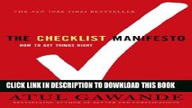 [PDF] The Checklist Manifesto: How to Get Things Right Full Online