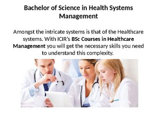 Bachelor of Science in Health Systems Management