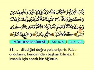 82. Müddessir - Arapça Okunuşlu - Mealli Kur'an-ı Kerim Hatim Seti