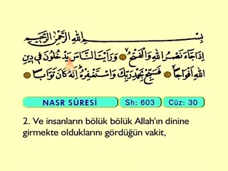 118. Nasr - Arapça Okunuşlu - Mealli Kur'an-ı Kerim Hatim Seti