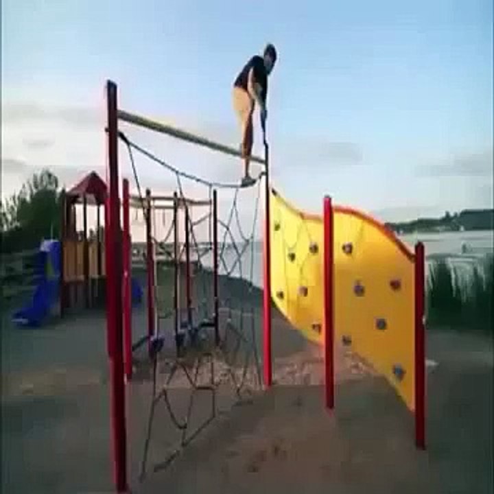 Playground Stunt Fail   Guy Poops Himself  Ultimate Fails Compilation 2014