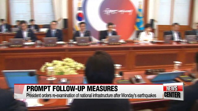 President Park orders earthquake follow-up measures, Seoul's own missile defense against N. Korean threats