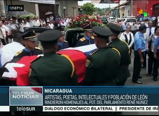 Despiden nicaragüenses al sandinista René Núñez Téllez