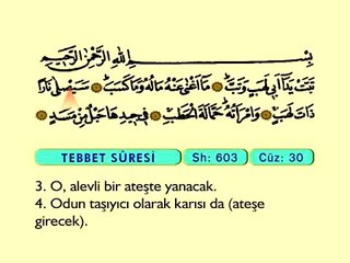 119. Tebbet - Arapça Okunuşlu - Mealli Kur'an-ı Kerim Hatim Seti