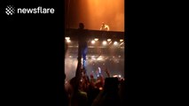 Kanye intervenes as fan tries to climb onto stage