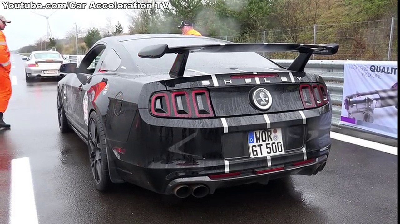Ford Mustang Shelby GT500 Brutal Muscle Car Sound & Race Acceleration