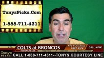 Denver Broncos vs. Indianapolis Colts Free Pick Prediction NFL Pro Football Odds Preview 9-18-2016