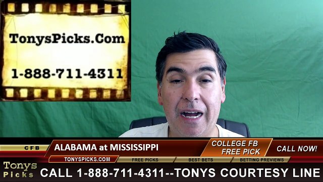Mississippi Rebels vs. Alabama Crimson Tide Free Pick Prediction NCAA College Football Odds Preview 9-17-2016