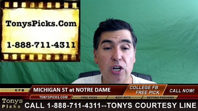 Notre Dame Fighting Irish vs. Michigan St Spartans Free Pick Prediction NCAA College Football Odds Preview 9-17-2016