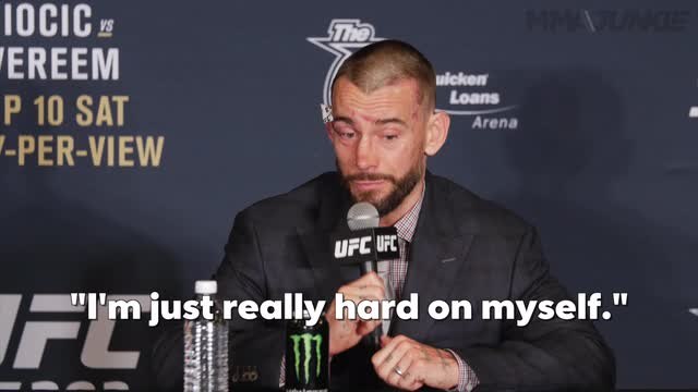 An emotional CM Punk talks with media after his loss to Mickey Gall at UFC 203