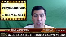 California Golden Bears vs. Texas Longhorns Free Pick Prediction NCAA College Football Odds Preview 9-17-2016