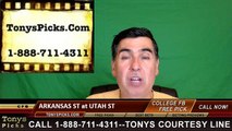 Utah St Aggies vs. Arkansas St Red Wolves Free Pick Prediction NCAA College Football Odds Preview 9-16-2016