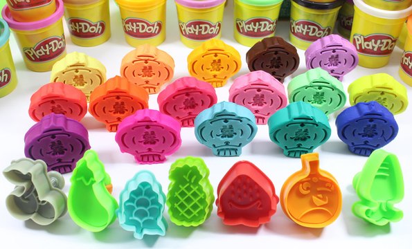 Play and Learn Colours with Play Doh Sparkle with Fruits Molds Fun,Play Dough Modelling Clay & Creative for Kids