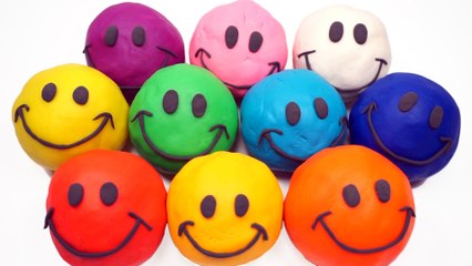 Play and Learn Colours with Play Dough Smiley Face with Football Mold for Kids