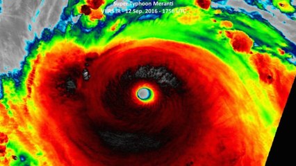 Watch Super Typhoon Meranti barrel through the West Pacific