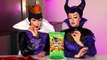 Maleficent vs Evil Queen Doritos Roulette Challenge Girls Battle Spicy and Hot Chips. DisneyToysFan.