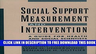 New Book Social Support Measurement and Intervention: A Guide for Health and Social Scientists