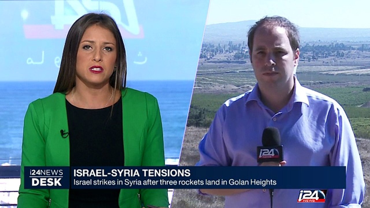 Israel strikes in Syria after 3 rockets land in Golan Heights