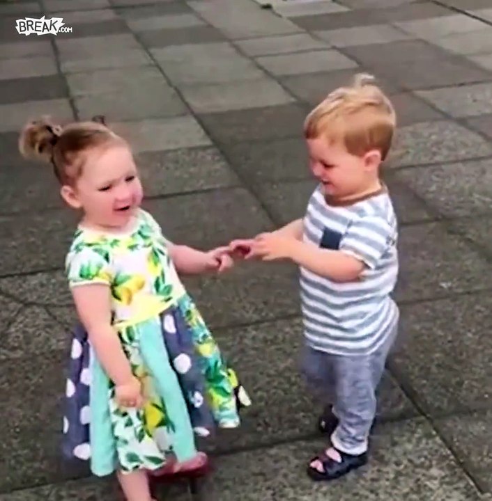 This little lad won't forget his first kiss