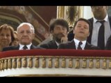 Napoli - Renzi e de Magistris si ignorano al Teatro San Carlo (13.09.16)