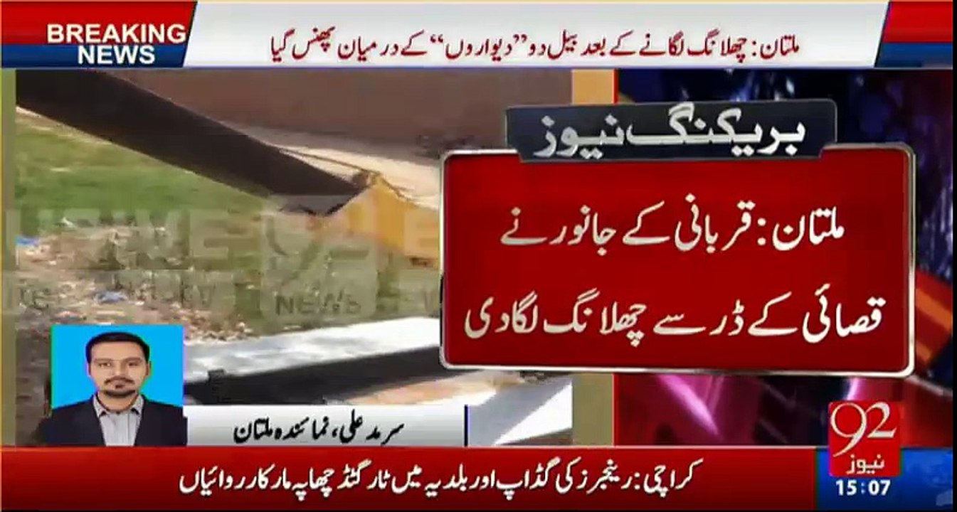 Bael ne Qasai ko Daikh Ker Teesri Manzil se Chalang laga di