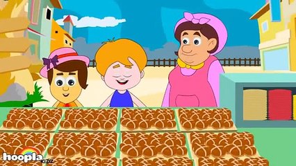HooplaKidz - Hot Cross Buns Nursery Rhyme with Lyrics