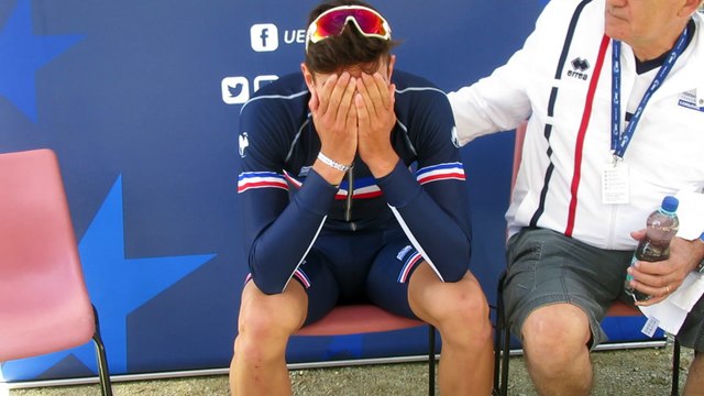 Alexys Brunel, en pleurs, est Champion d'Europe Juniors CLM