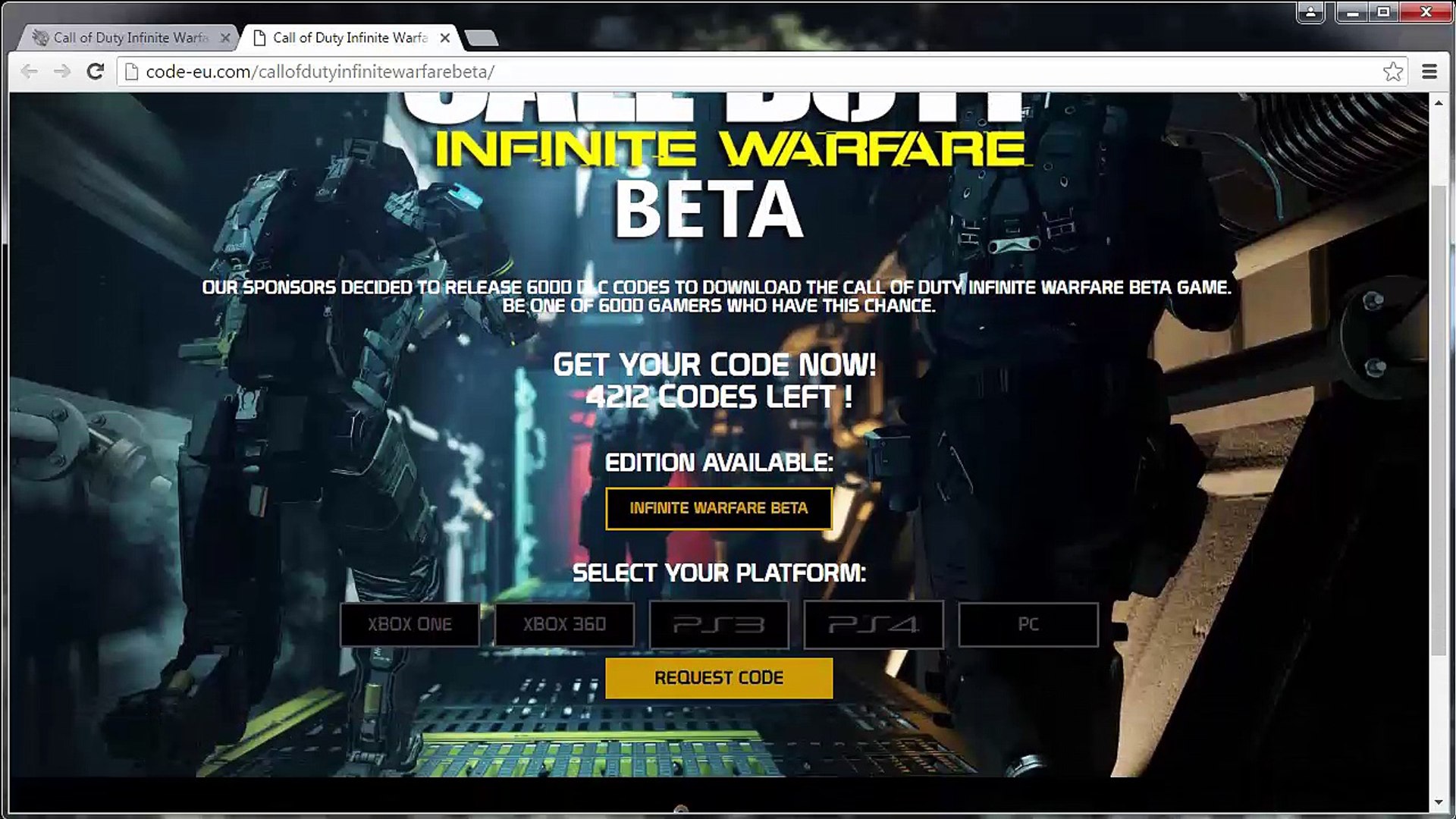 How to Get Call of Duty Infinite Warfare Beta Code Generator Free on Xbox  One, PS4 and PC - video Dailymotion