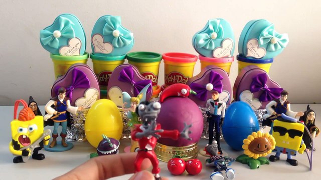 SURPRISE EGGS Playzdoh Surprises Toys, Spongebob,Disney Princess, Snow White, Cinderella,Plants VS Zombies