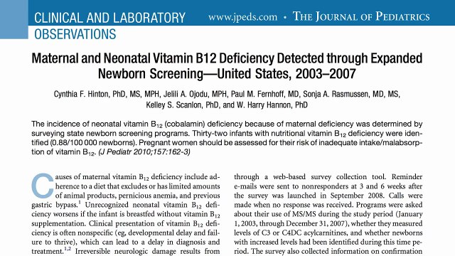 American vegans placing babies at risk