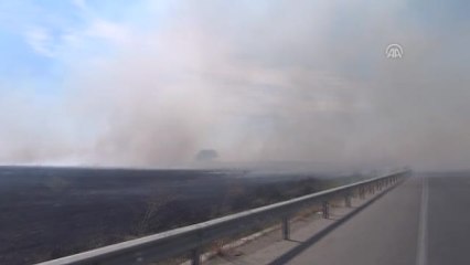 Anız Yangını Zincirleme Trafik Kazasına Neden Oldu