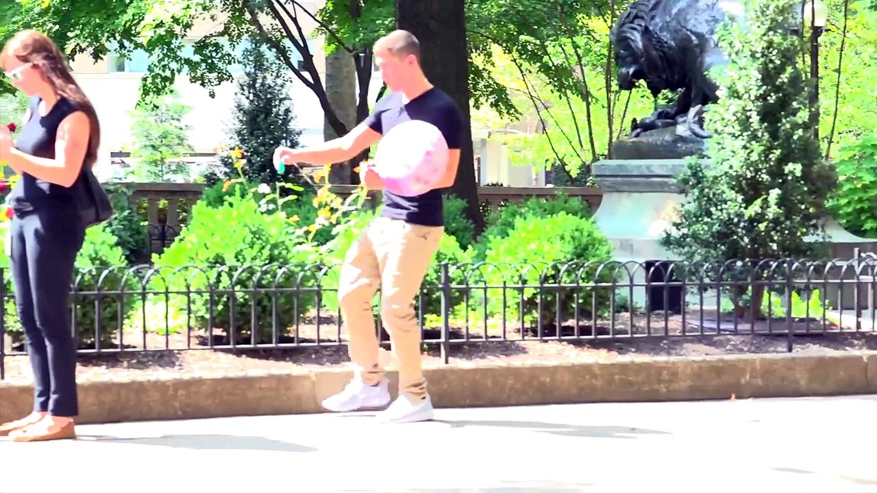 Pinning Balloons on Random People Prank! (Gone Wrong)