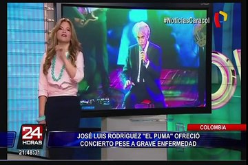 José Luis Rodríguez El Puma con ayuda de oxígeno