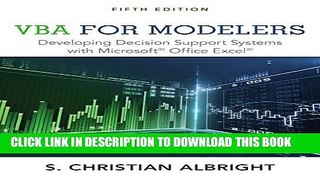 [PDF] VBA for Modelers: Developing Decision Support Systems with Microsoft Office Excel Full