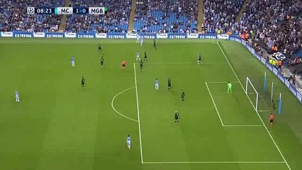 Sergio Aguero Goal 1-0 Manchester City vs Borussia Moenchengladbach