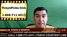 Memphis Tigers vs. Kansas Jayhawks Free Pick Prediction NCAA College Football Odds Preview 9/17/2016