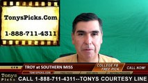 Southern Mississippi Golden Eagles vs. Troy Trojans Free Pick Prediction NCAA College Football Odds Preview 9/17/2016