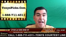 San Jose St Spartans vs. Utah Utes Free Pick Prediction NCAA College Football Odds Preview 9/17/2016