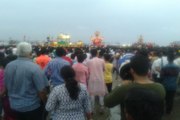 Lalbaugcha raja immersion ceremony at girgaon chowpatty
