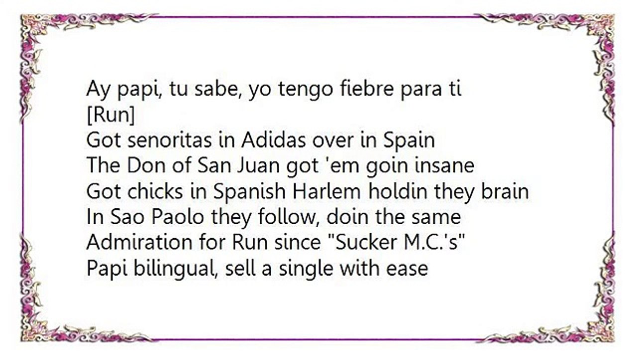Run-D.M.C. - Ay Papi Lyrics