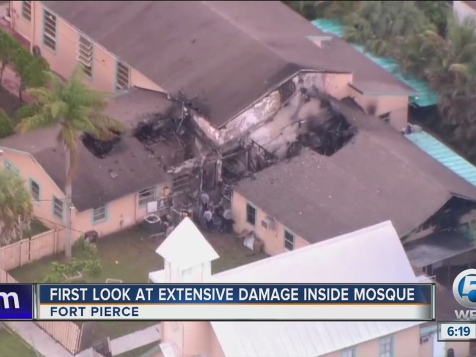 First look at extensive damage inside mosque