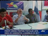 Frente Unidos pide a Alianza PAIS lista única de candidatos a asambleístas