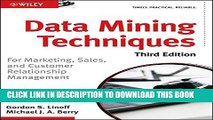 [PDF] Data Mining Techniques: For Marketing, Sales, and Customer Relationship Management Full Online