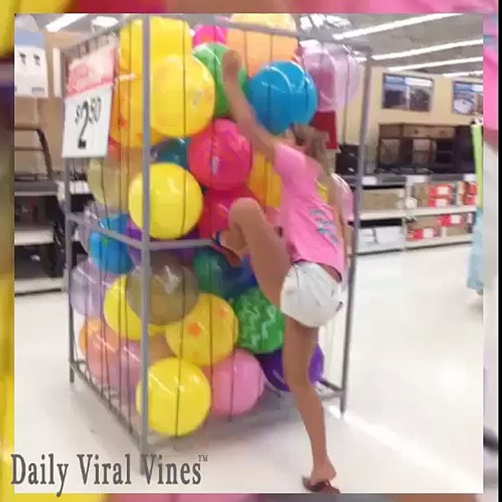 Girl fail with toy balls