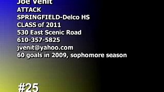 Joe Venit #25 Springfield High School Lacrosse, Attack